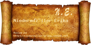Niedermüller Erika névjegykártya